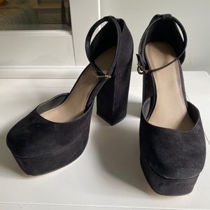 ASOS Black Suede Platform Heels